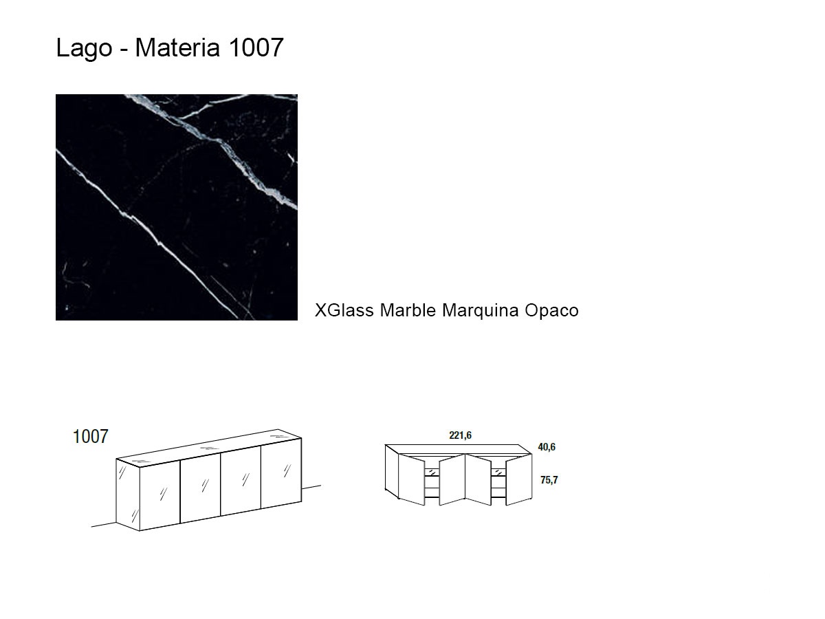 Lago Materia Sideboard 100703 Matt Xglass Marquina