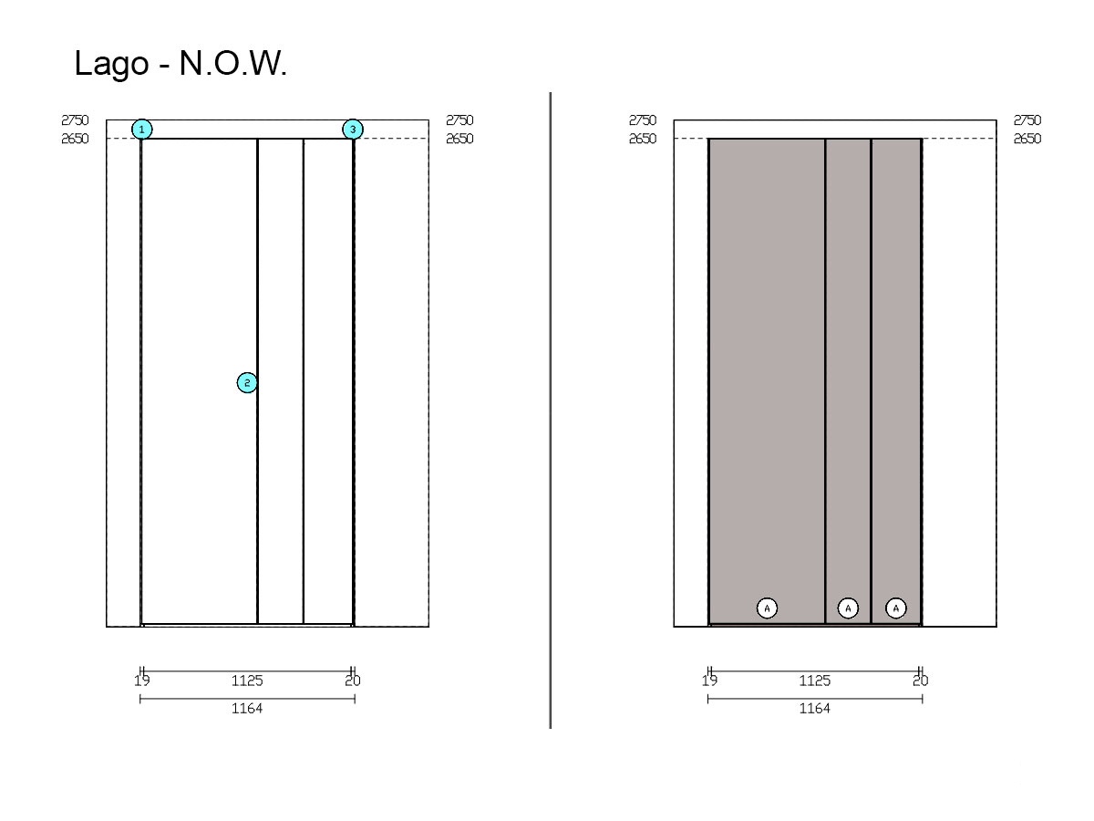 Lago N O W 2 L 112 Tortora Cabinet Doors Cm