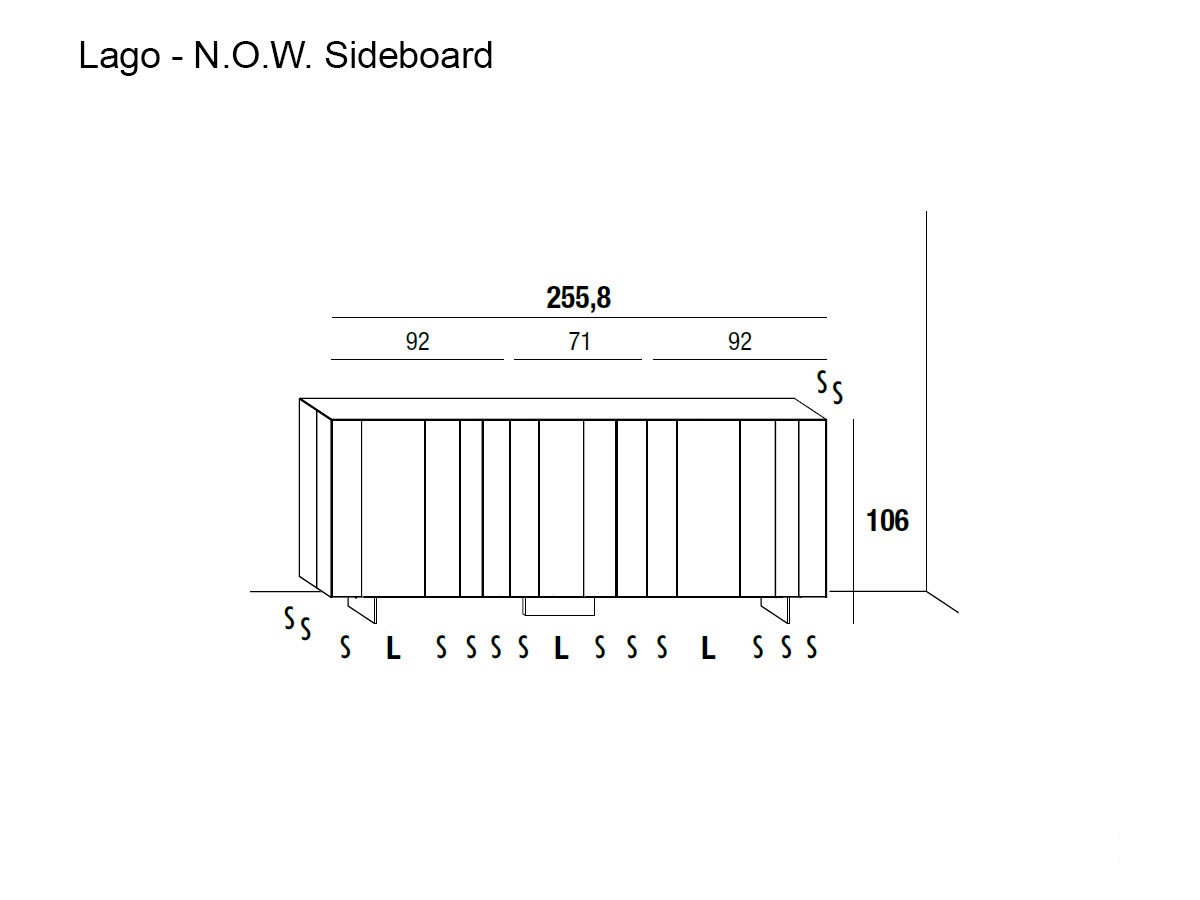Lago N O W Ns 2009 Havana Sideboard Glass Gloss