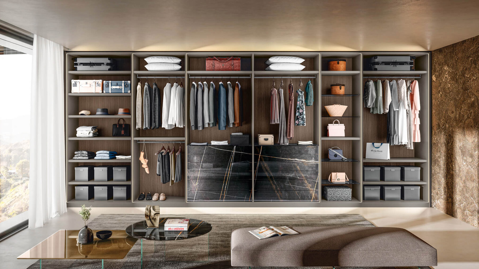 Lago Outfit Walk In Wardrobe L 654 Cm