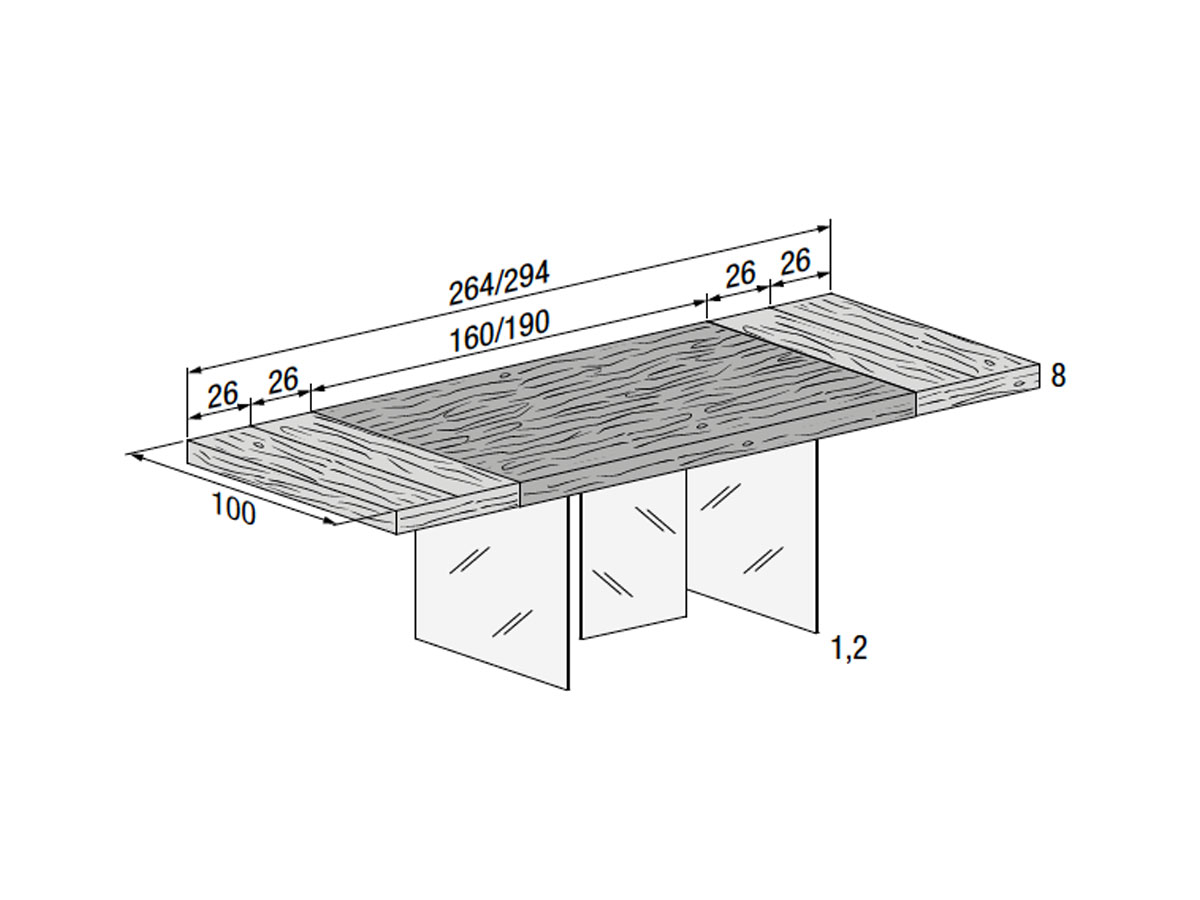 Lago Table Air Wildwood Extendable 190294 Natural