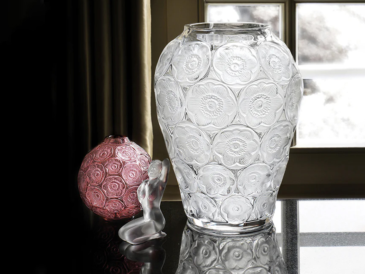 Lalique Anemones Vase