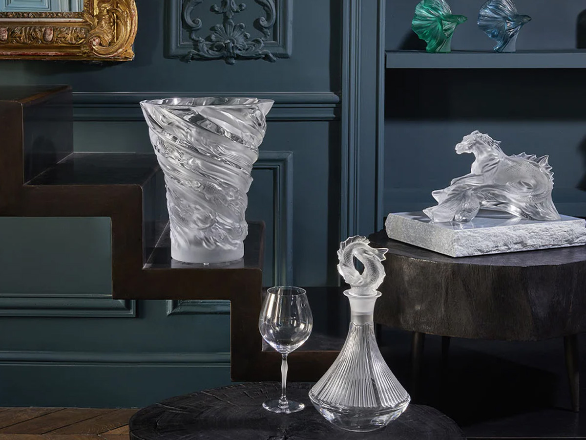 Lalique Carpes Koi Vase