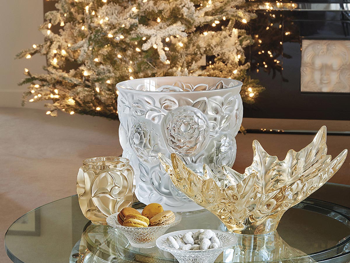 Lalique Champs Elysees Bowl Gold Luster