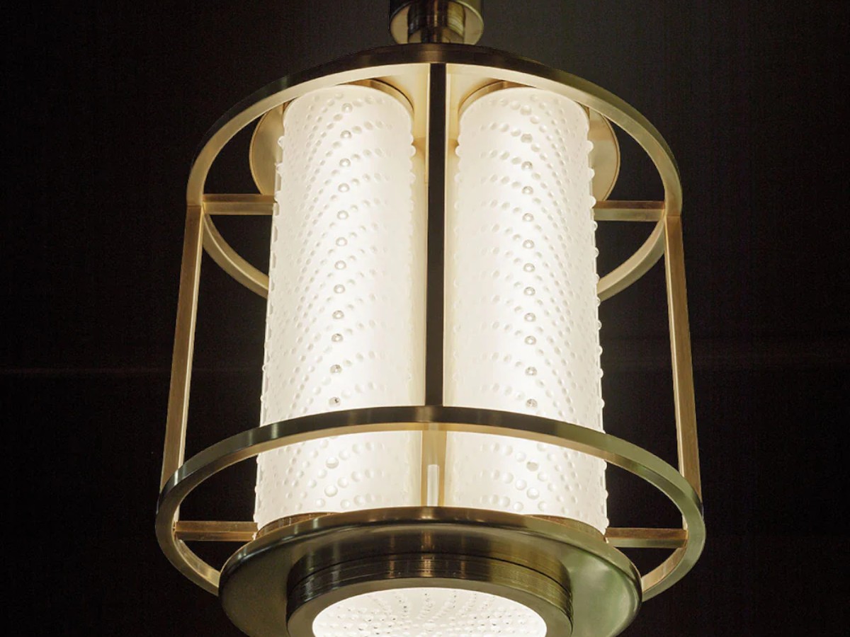 Lalique Coutard Lantern Ceiling Lamp Small Size By Pierre Yves Rochon