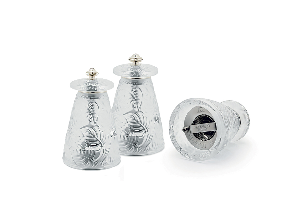 Lalique Feuilles Pepper And Salt Grinders