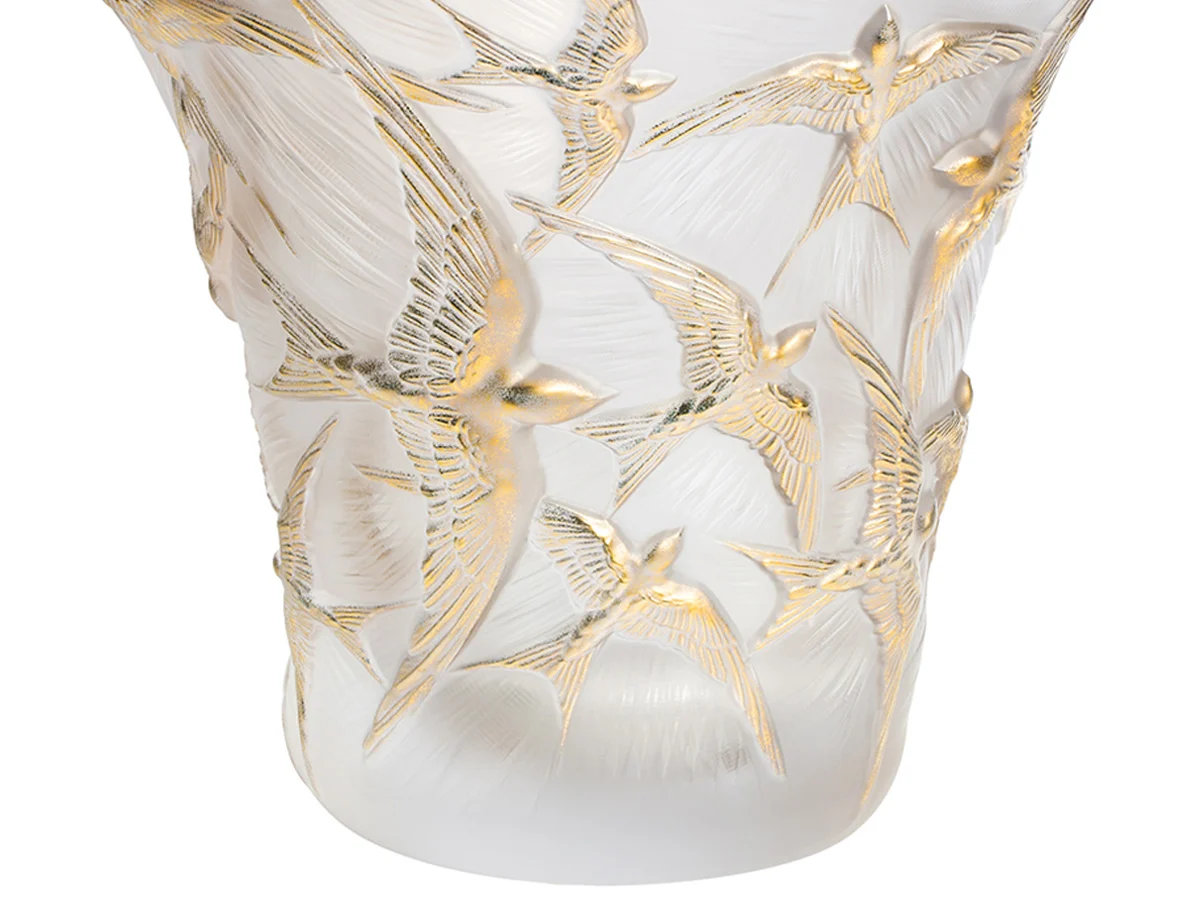 Lalique Hirondelles Flared Vase
