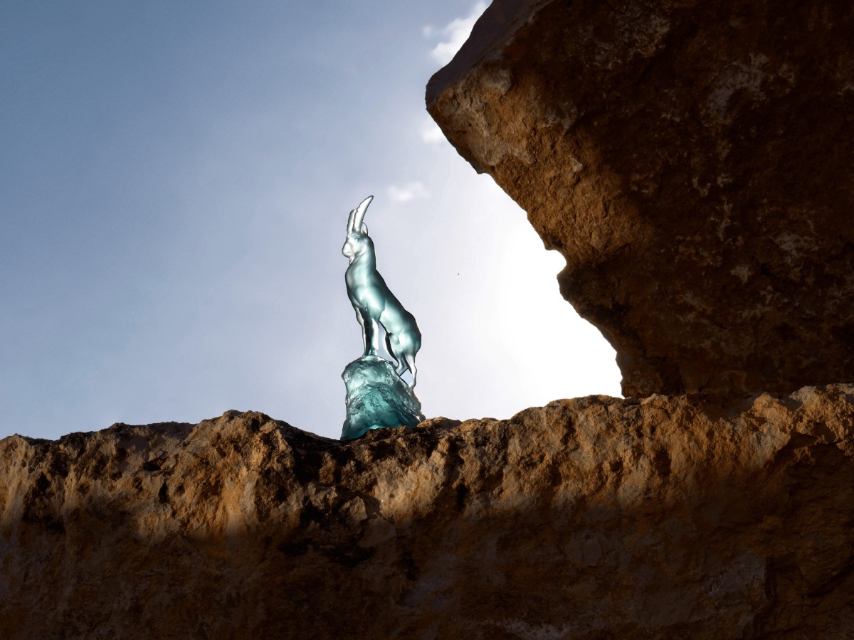 Lalique Ibex Sculpture