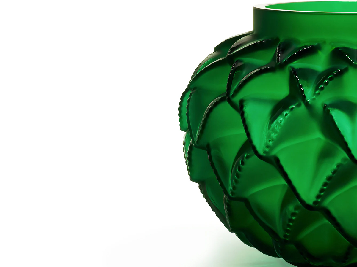 Lalique Languedoc Small Vase Green