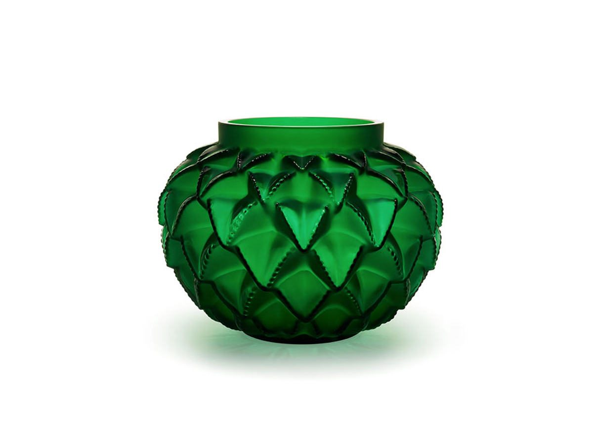 Lalique Languedoc Small Vase Green