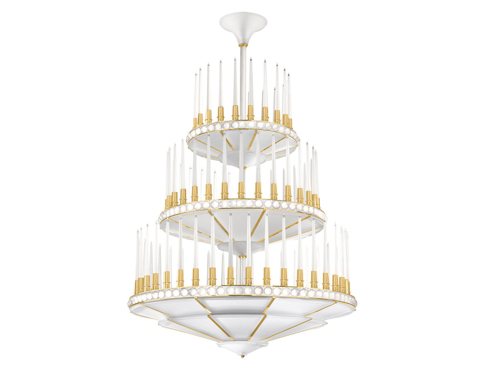 Lalique Perles 3 Tiers O134 Chandeliers Limited Edition
