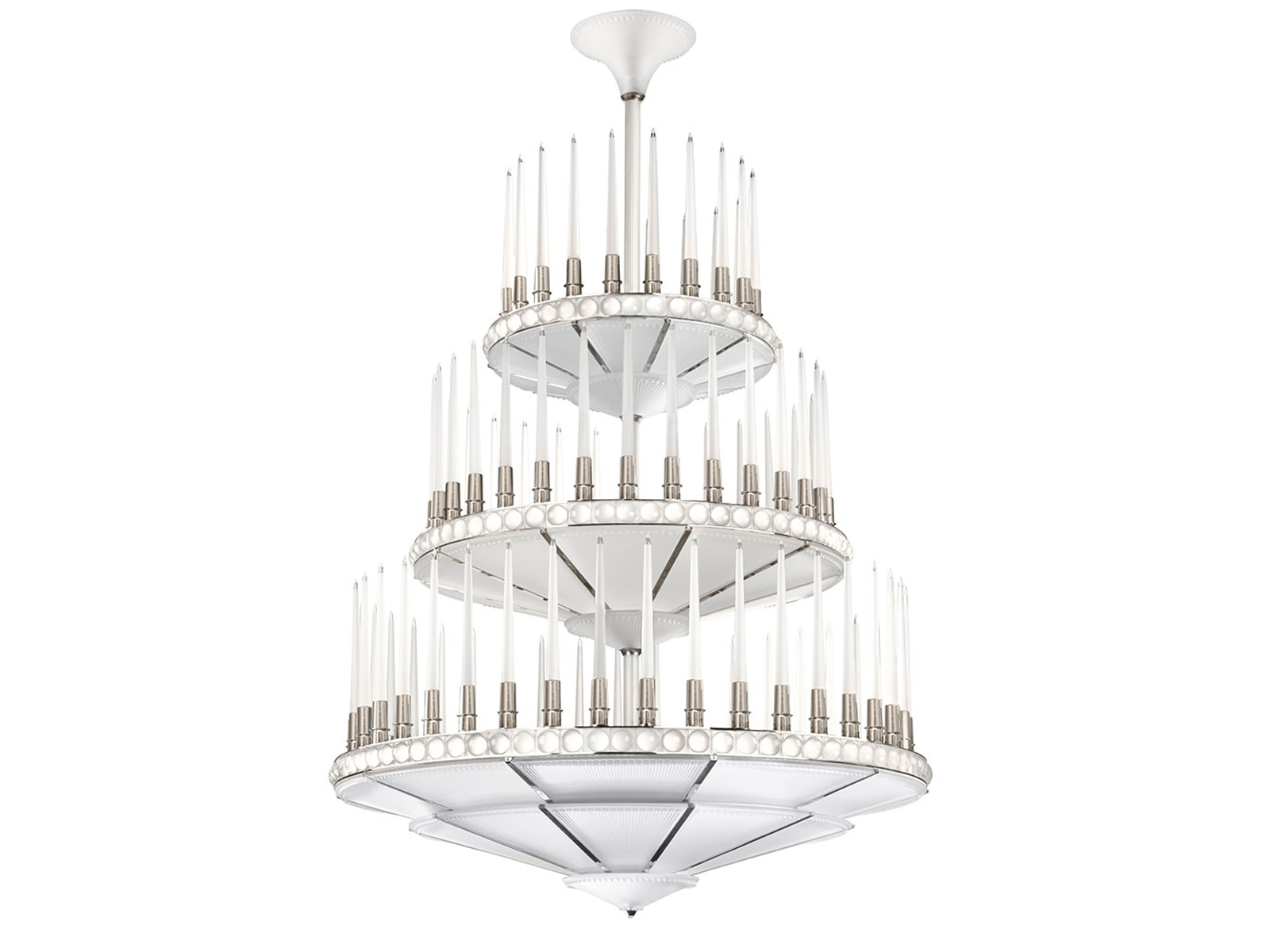 Lalique Perles 3 Tiers O134 Chandeliers Limited Edition