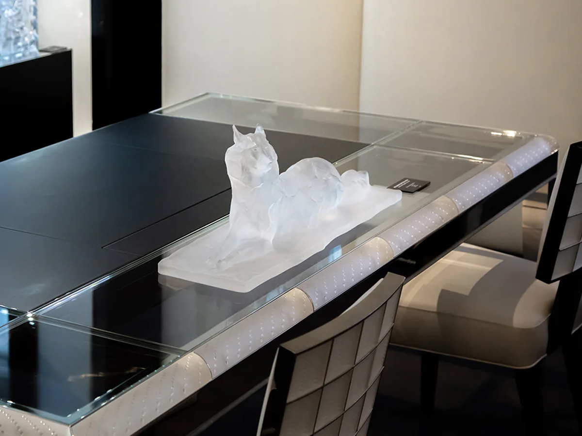 Lalique Reclining Egytian Wolf Decorative Object