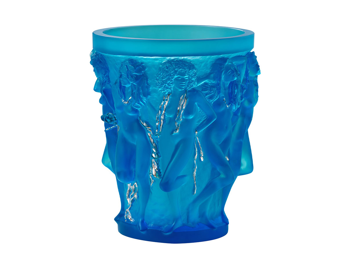 Lalique Sirenes Vase Light Blue