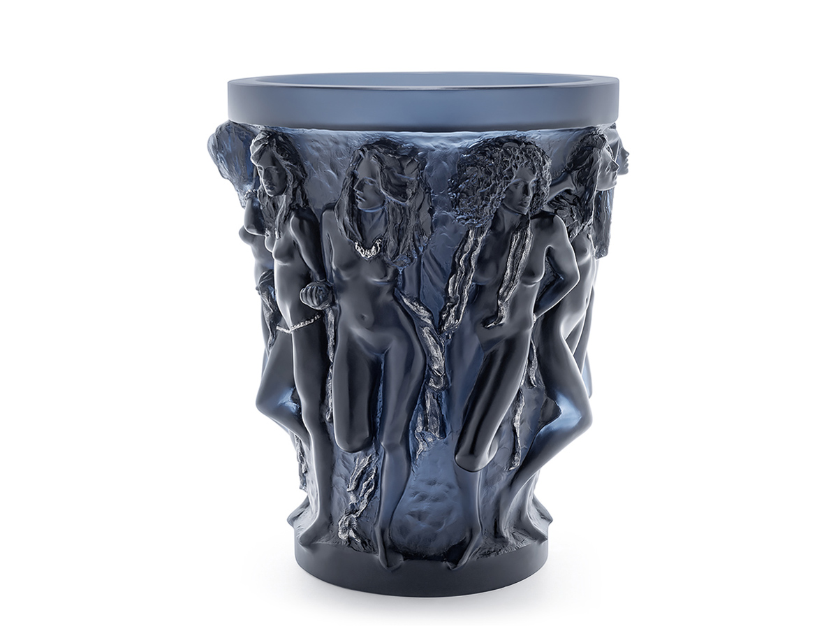 Lalique Sirenes Vase Midnight Blue