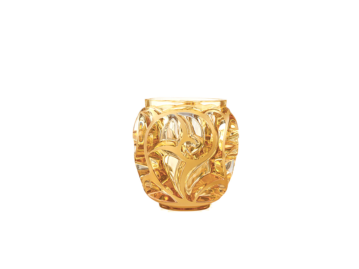Lalique Tourbillons Small Vase Amber