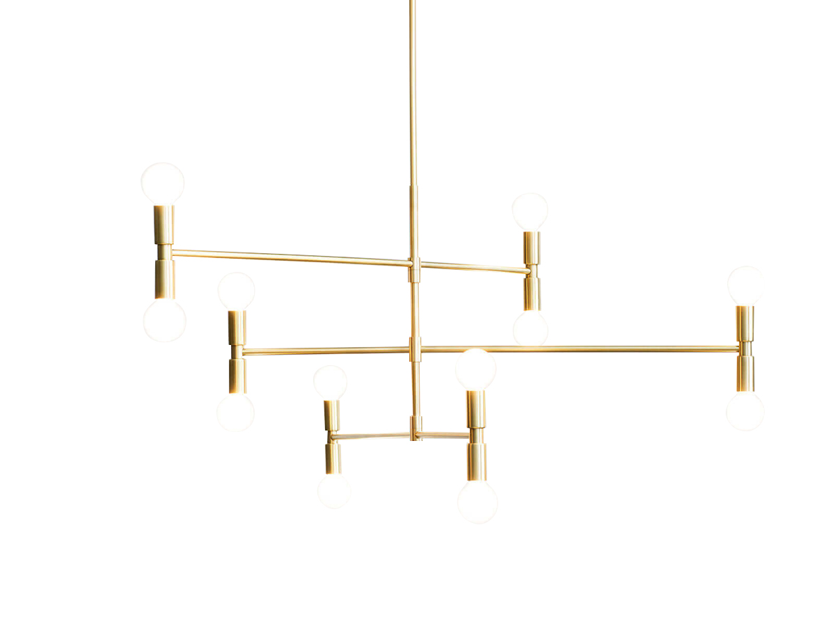 Lambert Fils Atomium Suspension Lamp Brass 108