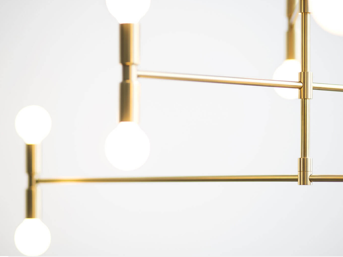 Lambert Fils Atomium Suspension Lamp Brass 108