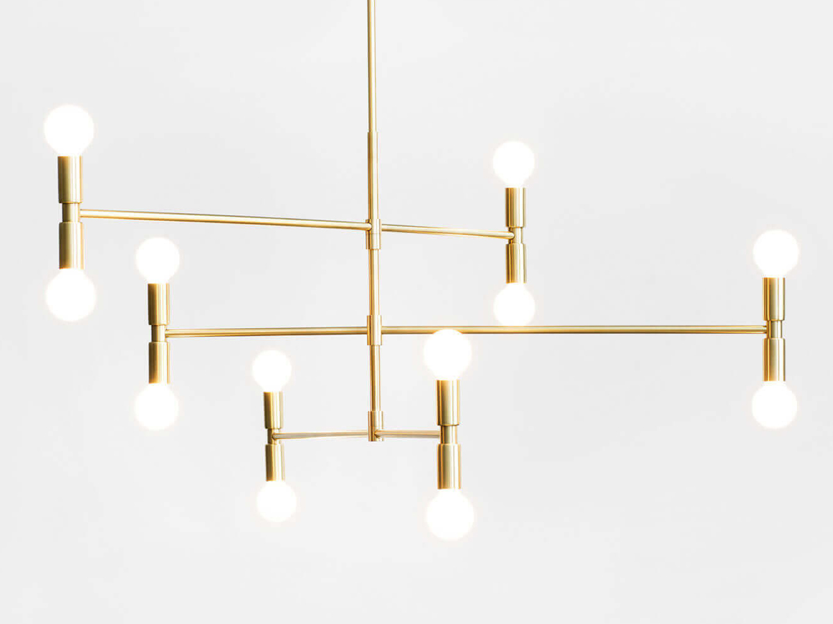 Lambert Fils Atomium Suspension Lamp Brass 108