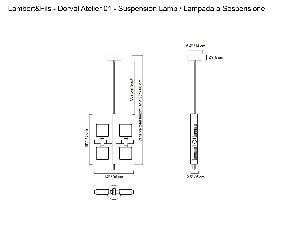 Lambert Fils Dorval Atelier Suspension Lamp