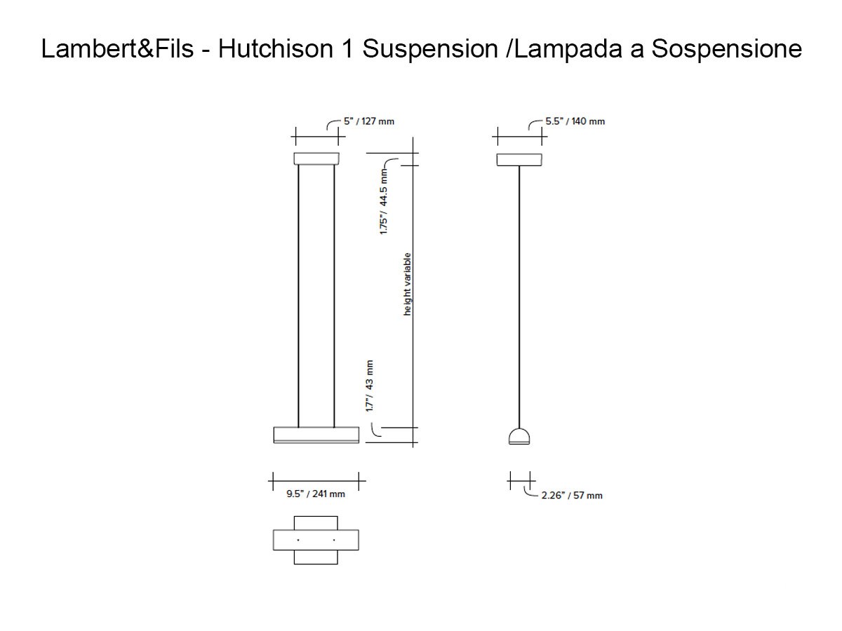 Lambert Fils Hutchison 01 Suspension Lamp