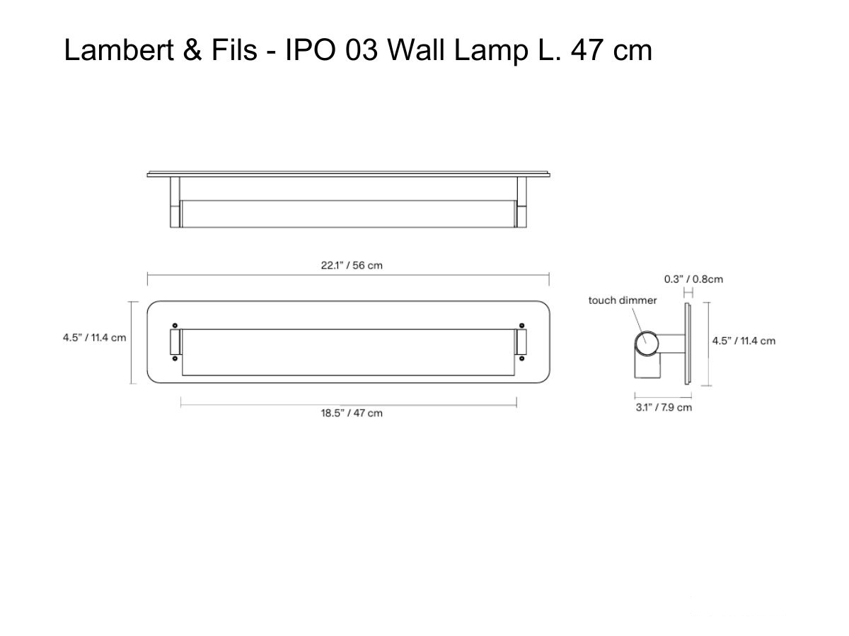 Lambert Fils Ipo 03 Wall Lamp Hardwire L 47 Cm