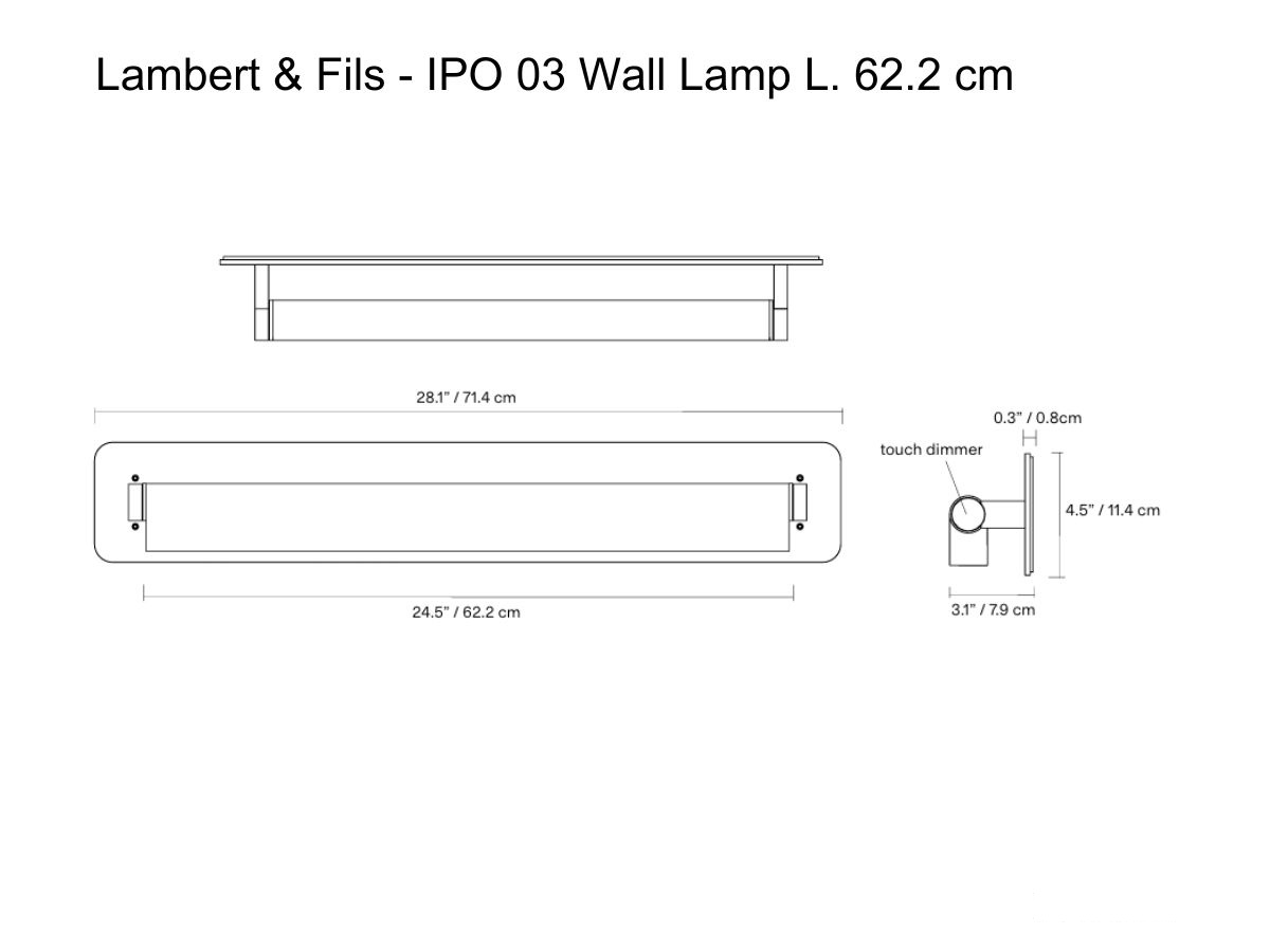 Lambert Fils Ipo 03 Wall Lamp Hardwire L 622 Cm