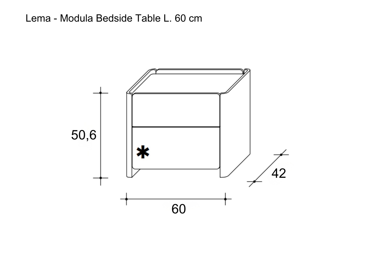 Lema Modula Bedside Table L 60 Cm