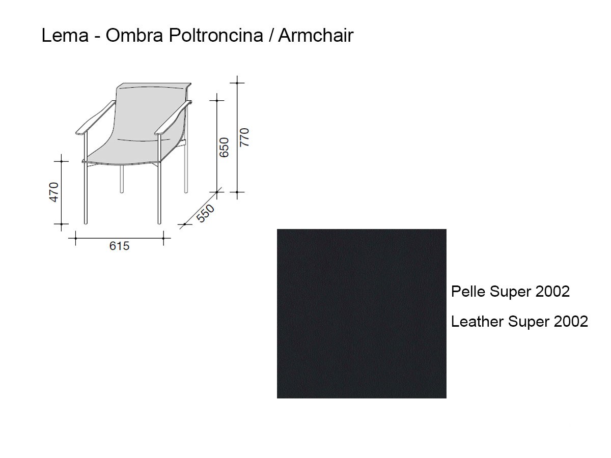 Lema Ombra Chair With Armrest Leather Super 2002