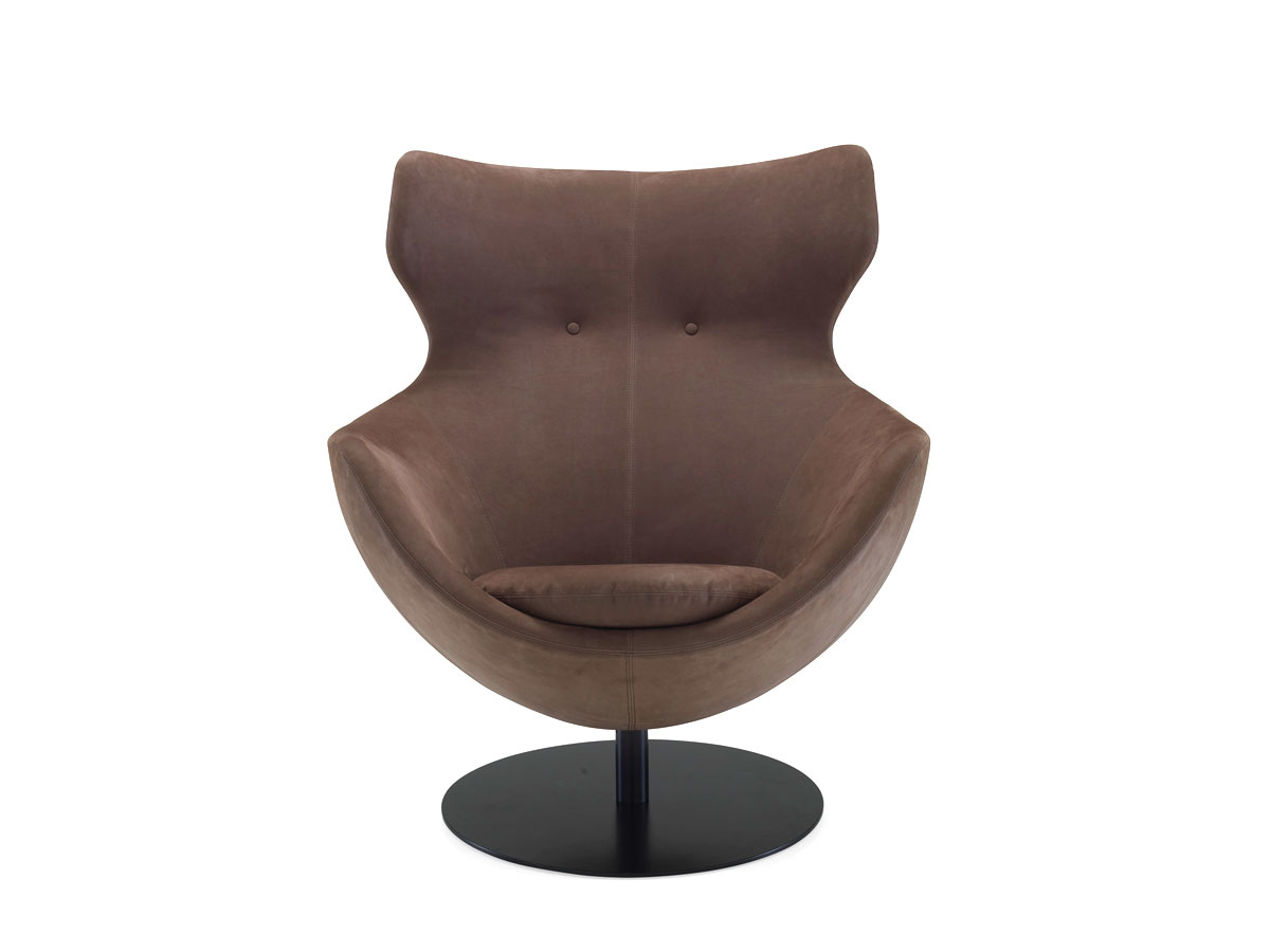 Ligne Roset Jupiter Armchair Leather Soft Touch Chataigne