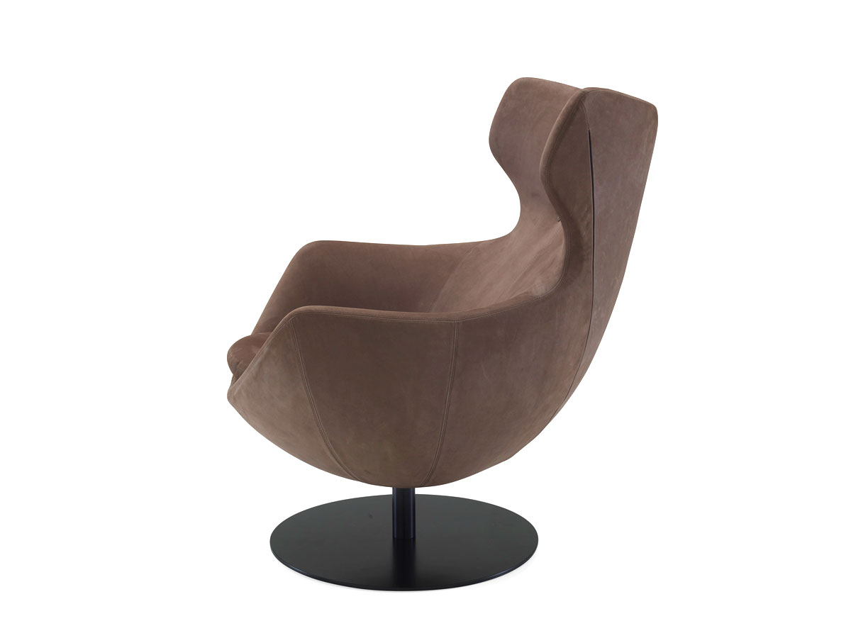 Ligne Roset Jupiter Armchair Leather Soft Touch Chataigne