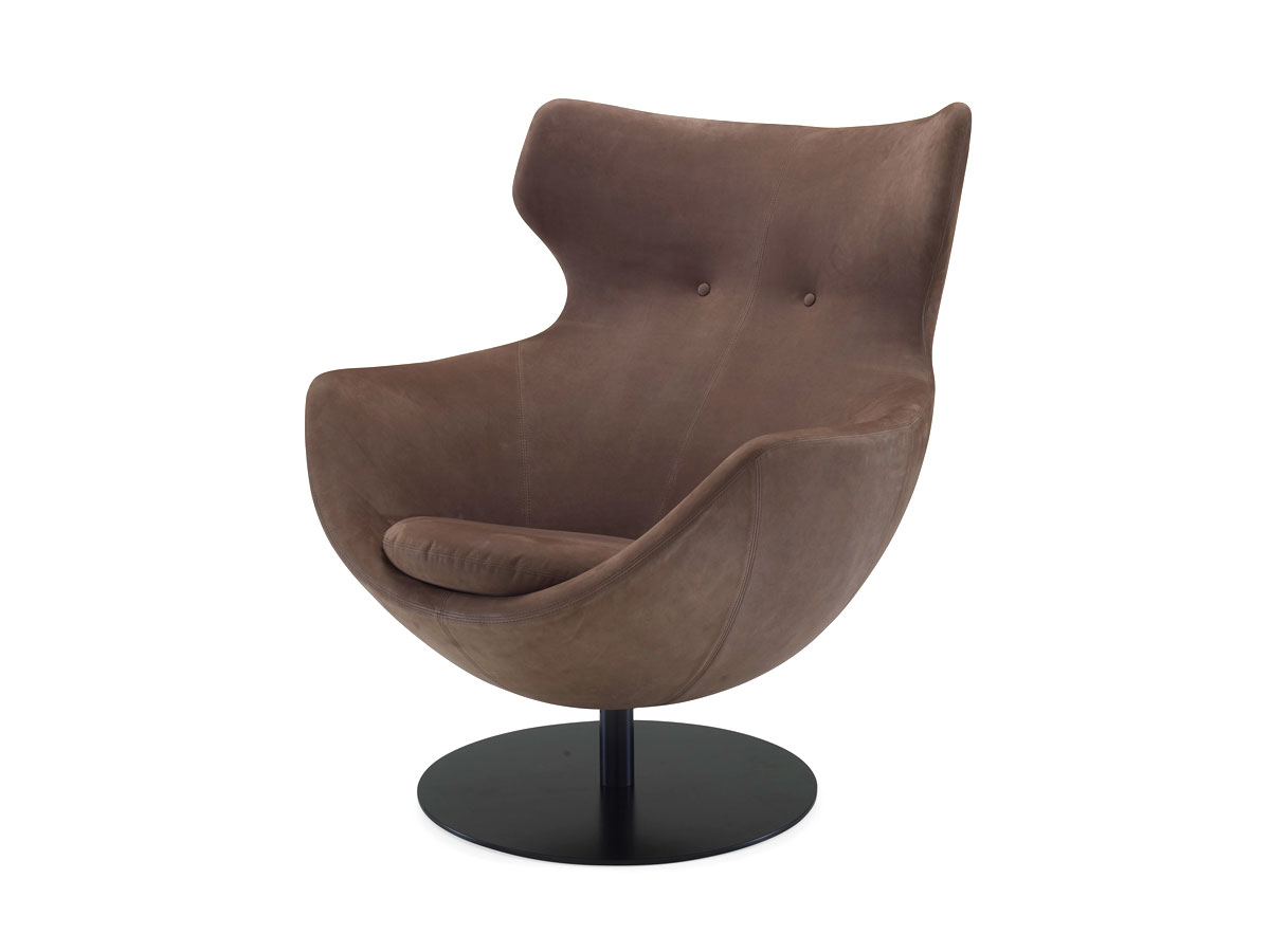 Ligne Roset Jupiter Armchair Leather Soft Touch Chataigne