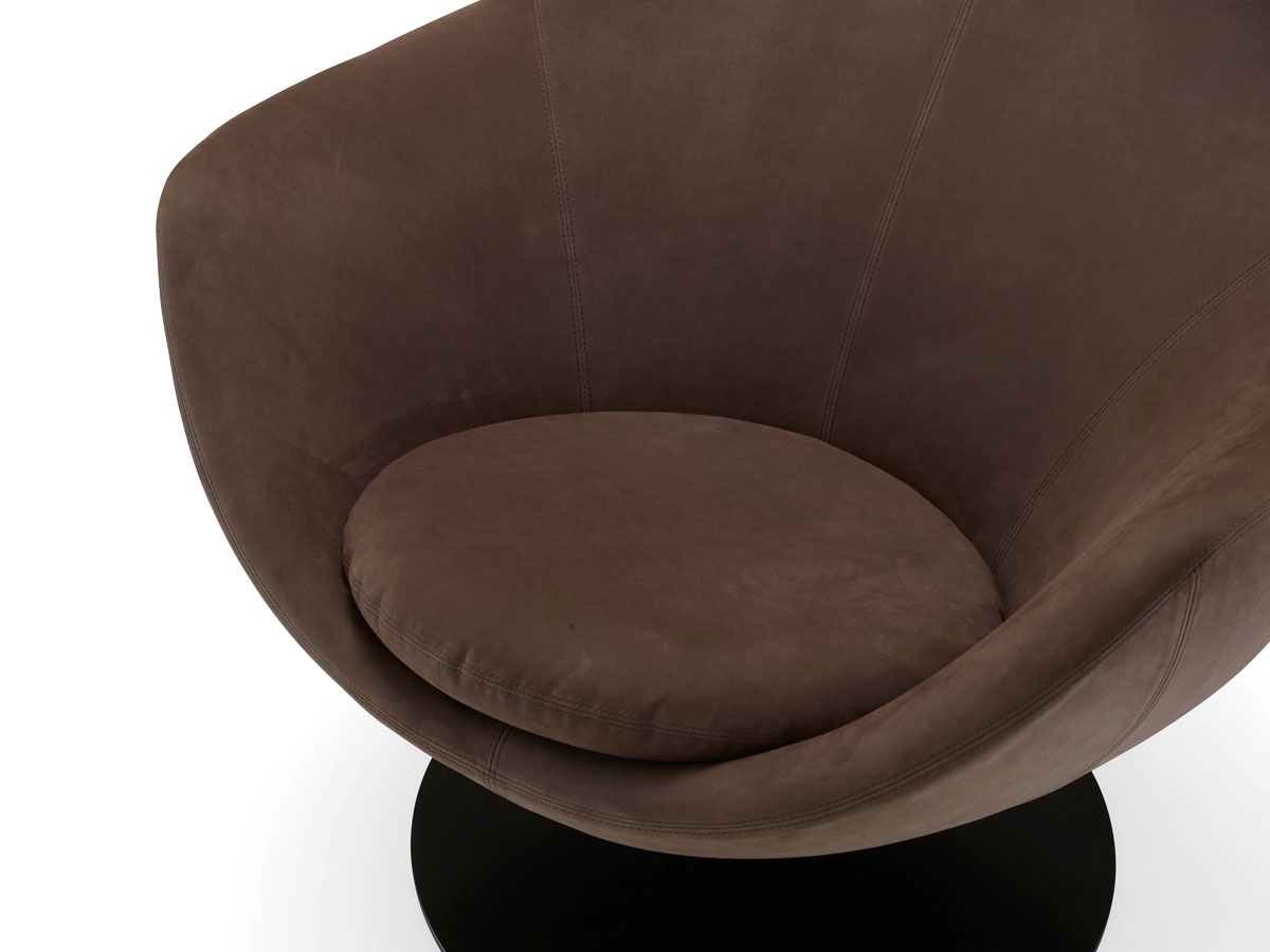 Ligne Roset Jupiter Armchair Leather Soft Touch Chataigne