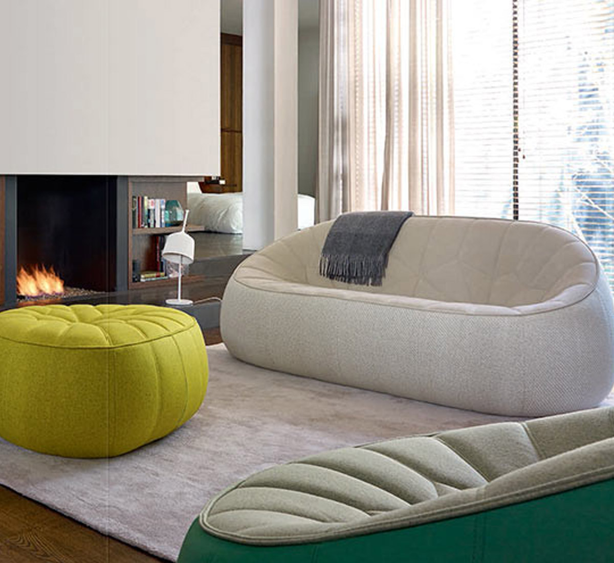 Ligne Roset Ottoman Two Seater Sofa Bicolour Version