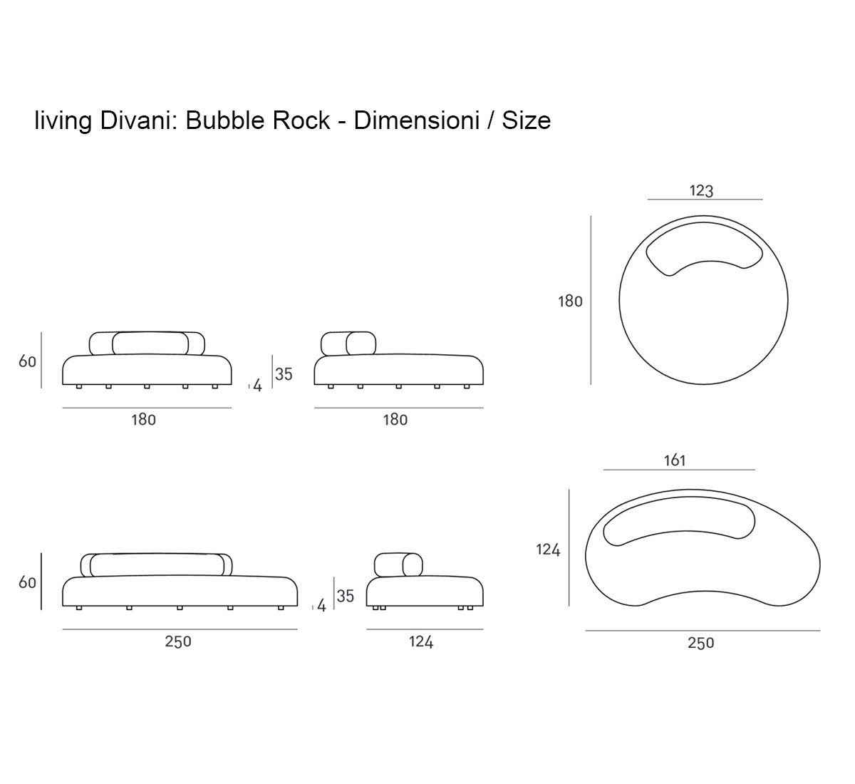 Living Divani Bubble Rock Sofa Living Sofa