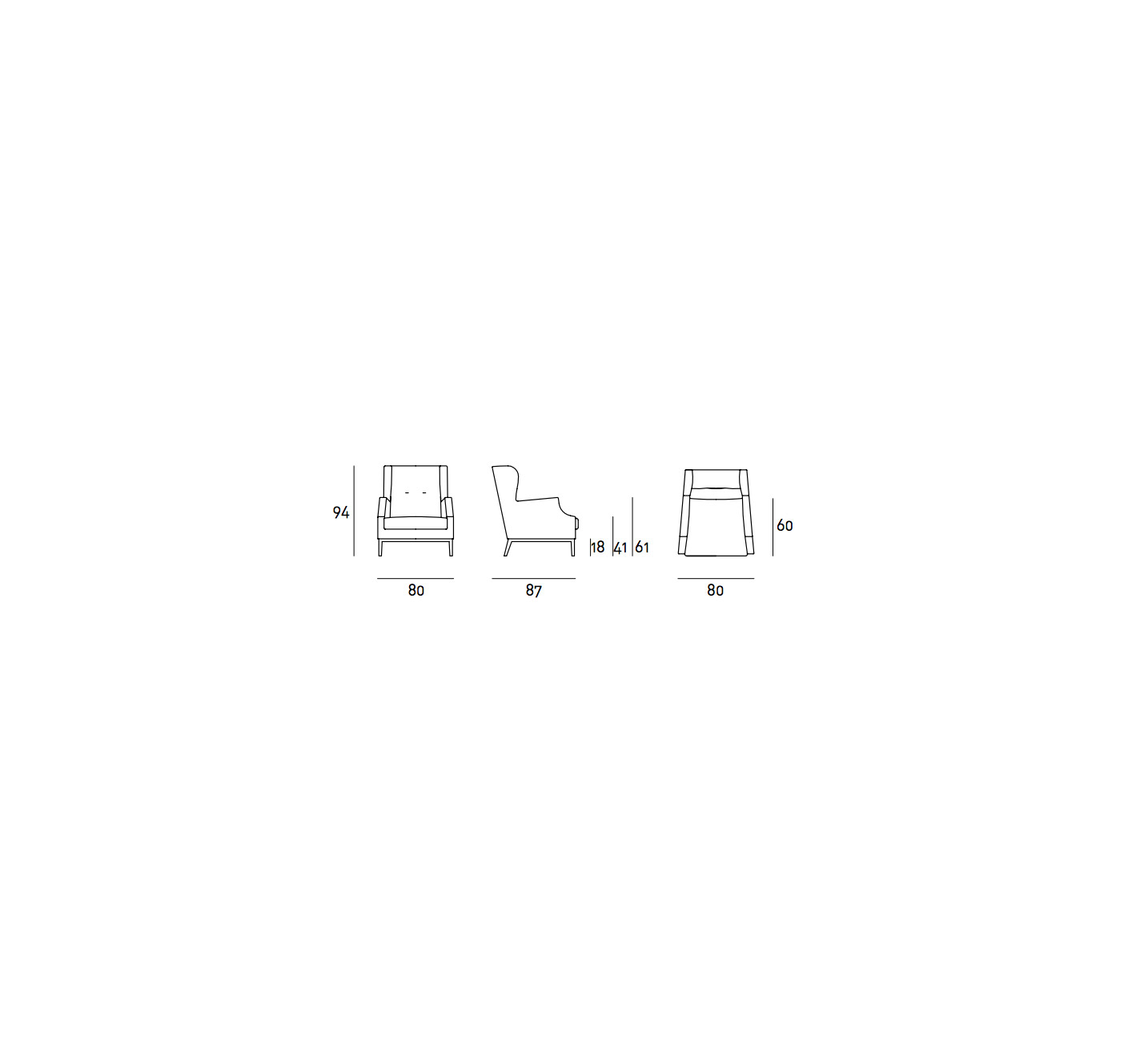 Living Divani Chauffeuse Bergere Armchair