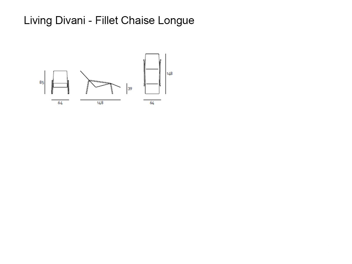Living Divani Fillet Lounge Outdoor Chaise Longue