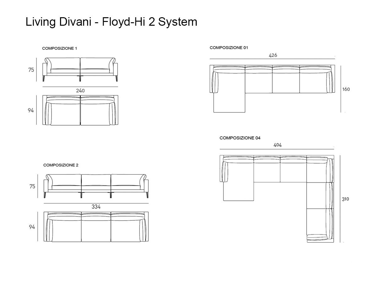 Living Divani Floyd Hi 2 System Sofa Collection