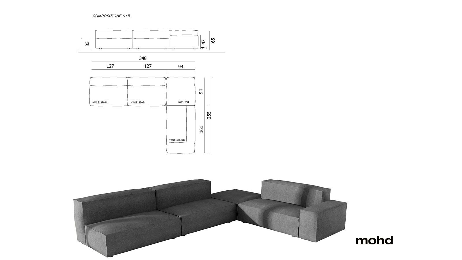 Living Divani Neowall Sofa Modular Compositions