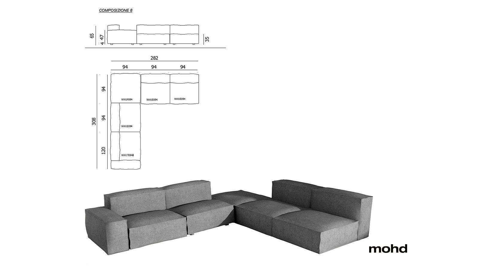 Living Divani Neowall Sofa Modular Compositions