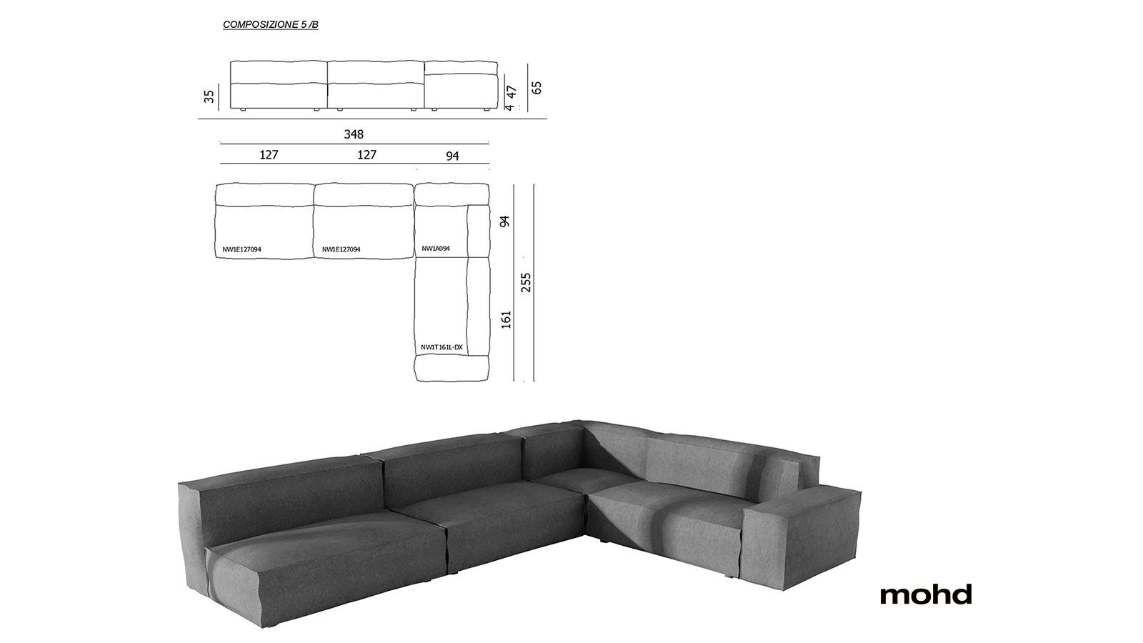 Living Divani Neowall Sofa Modular Compositions
