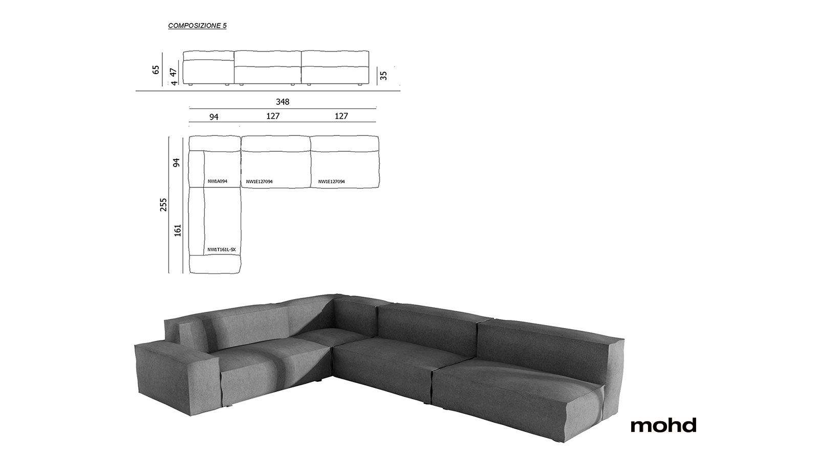 Living Divani Neowall Sofa Modular Compositions