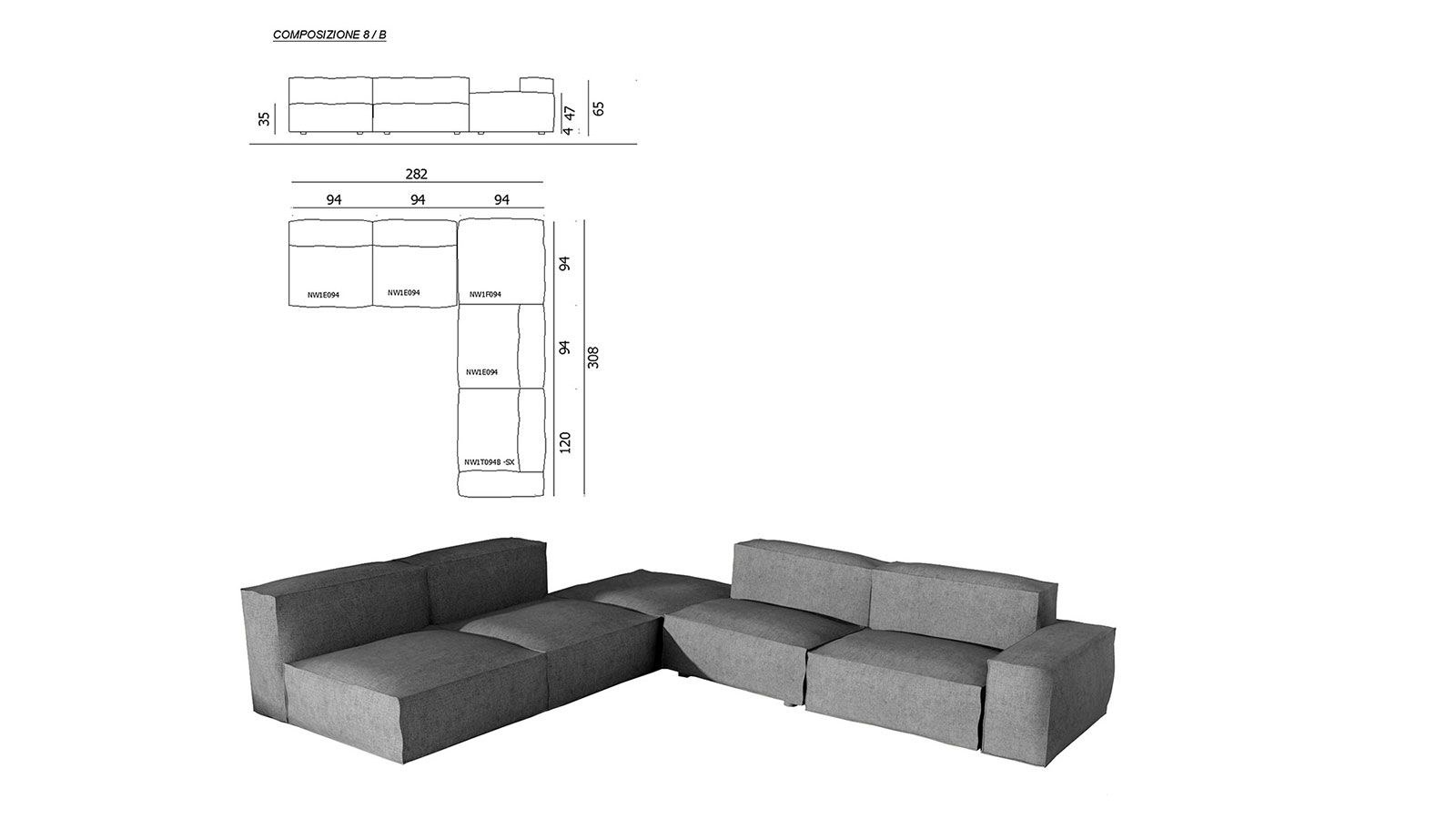 Living Divani Neowall Sofa Modular Compositions