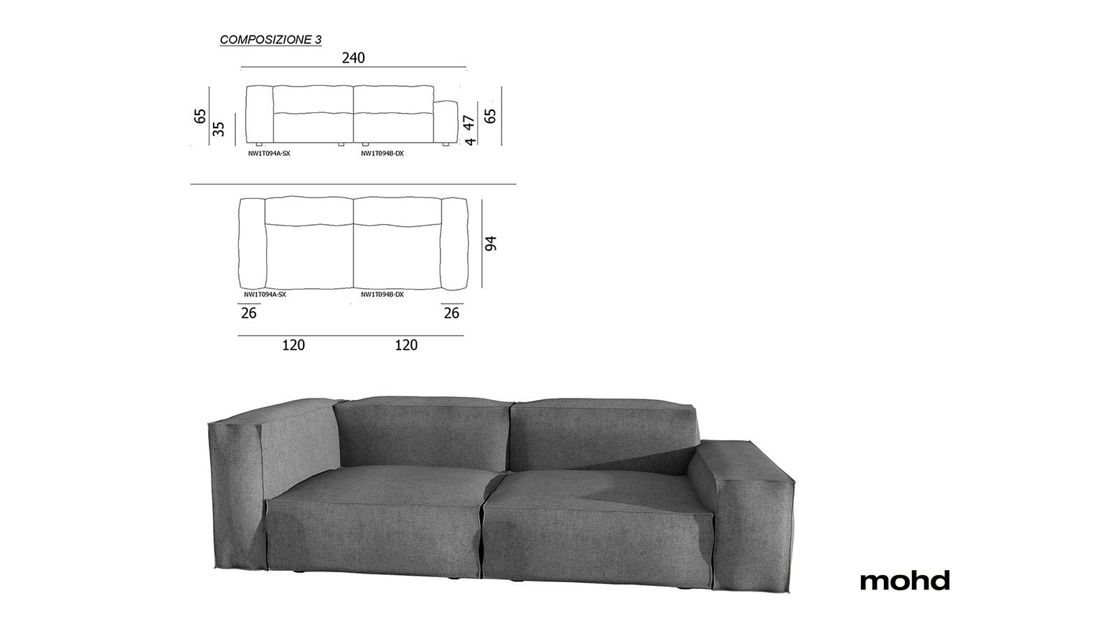 Living Divani Neowall Sofa Modular Compositions