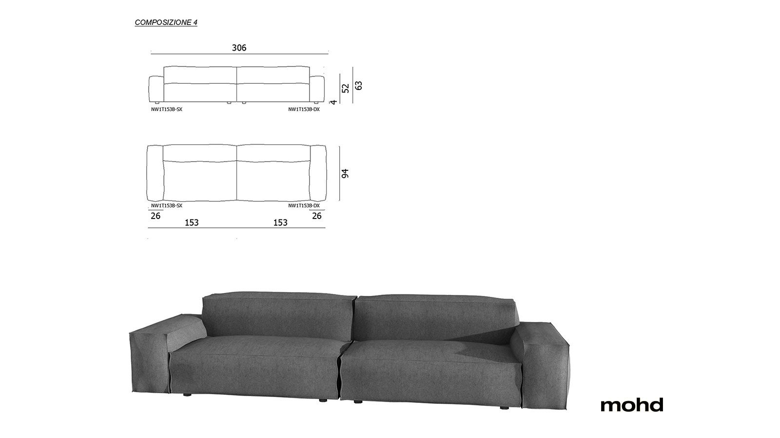 Living Divani Neowall Sofa Modular Compositions
