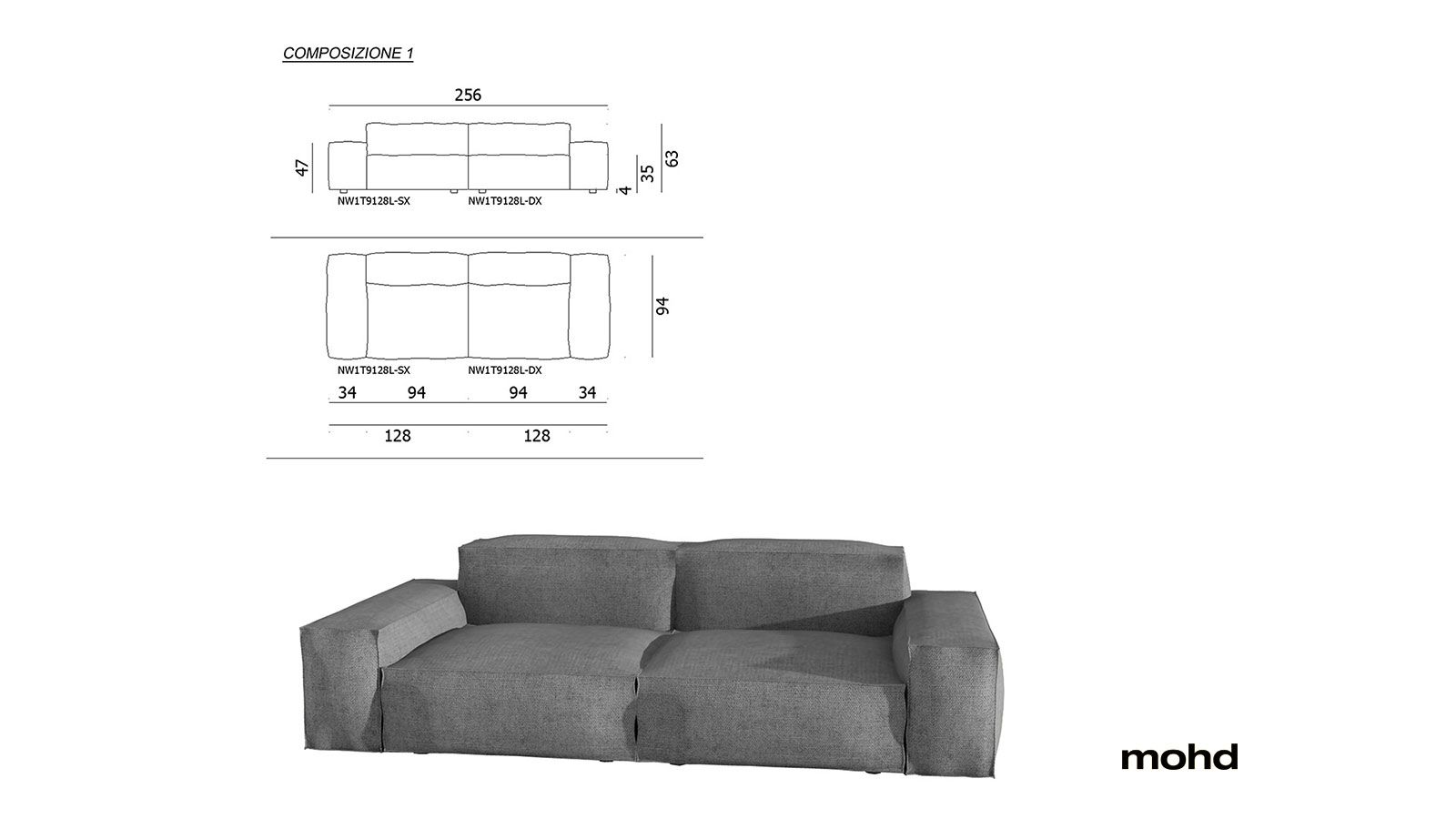 Living Divani Neowall Sofa Modular Compositions