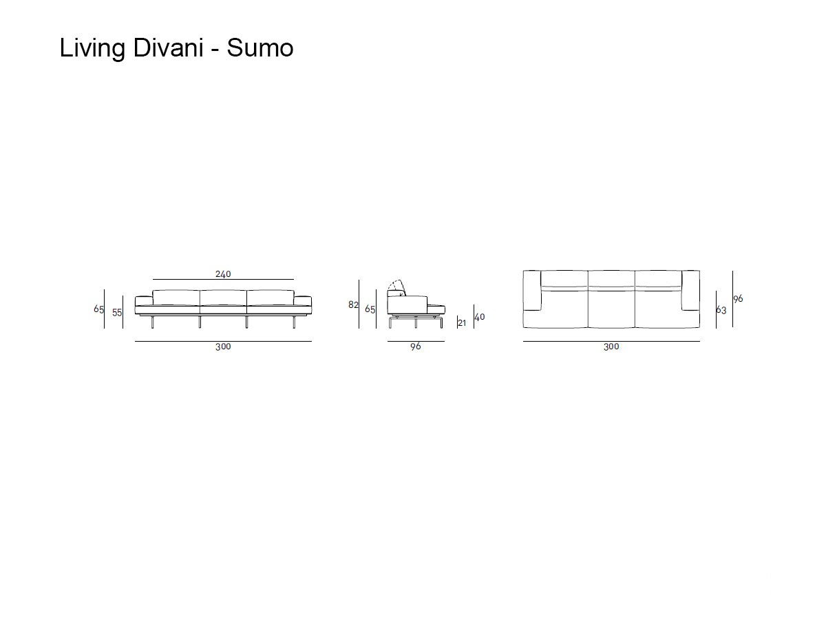 Living Divani Sumo Sofa 300 Morris 10 Ivory