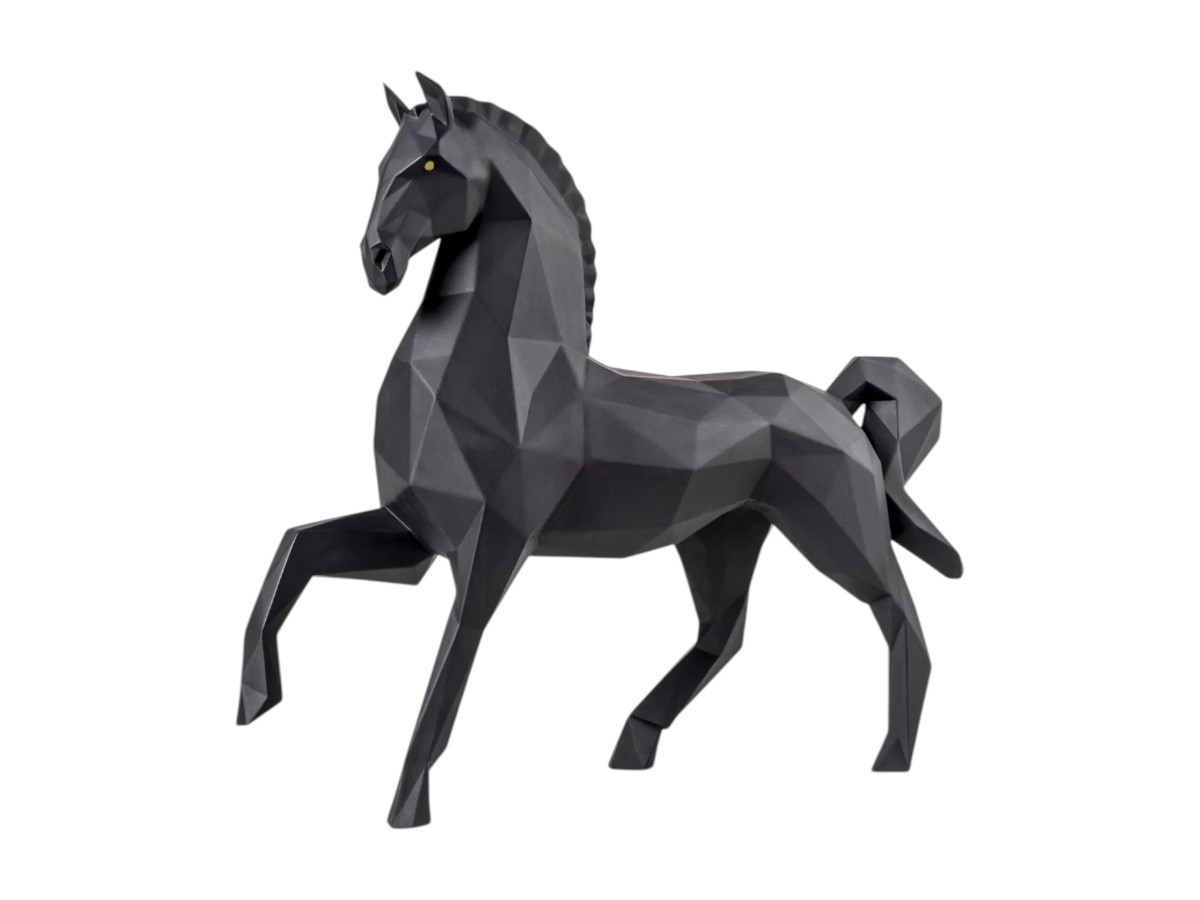 Lladró Horse Sculpture Matte Black