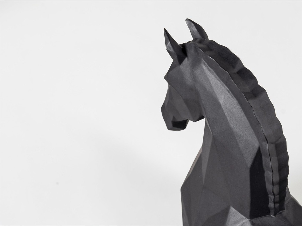 Lladró Horse Sculpture Matte Black