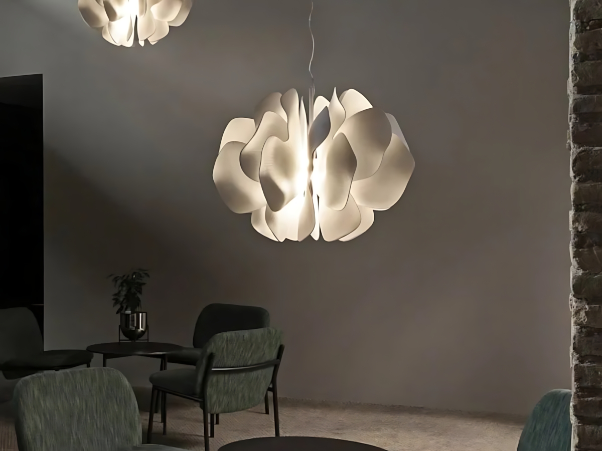 Lladró Nightbloom Suspension Lamp White